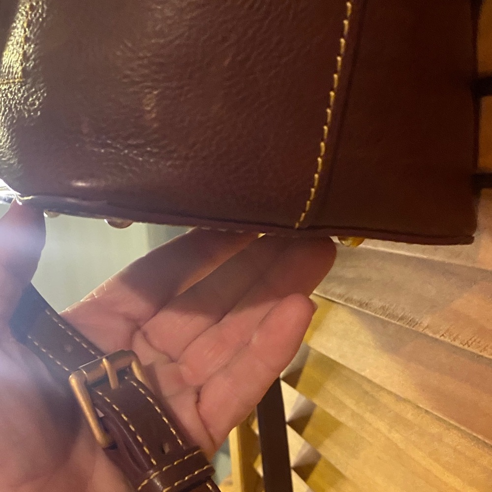 Dooney & Bourke Brown Leather Tote - Picture 3 of 11